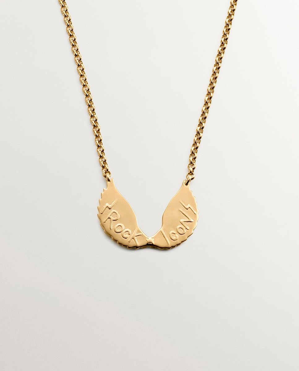 Cadena con colgante de plata 925 bañada en oro amarillo de 18k con alas - Aristocrazy - Dorado Dorado-7