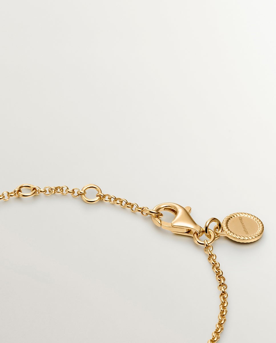 Pulsera de cadena de plata 925 bañada en oro amarillo de 18k con alas - Dorado Dorado-5