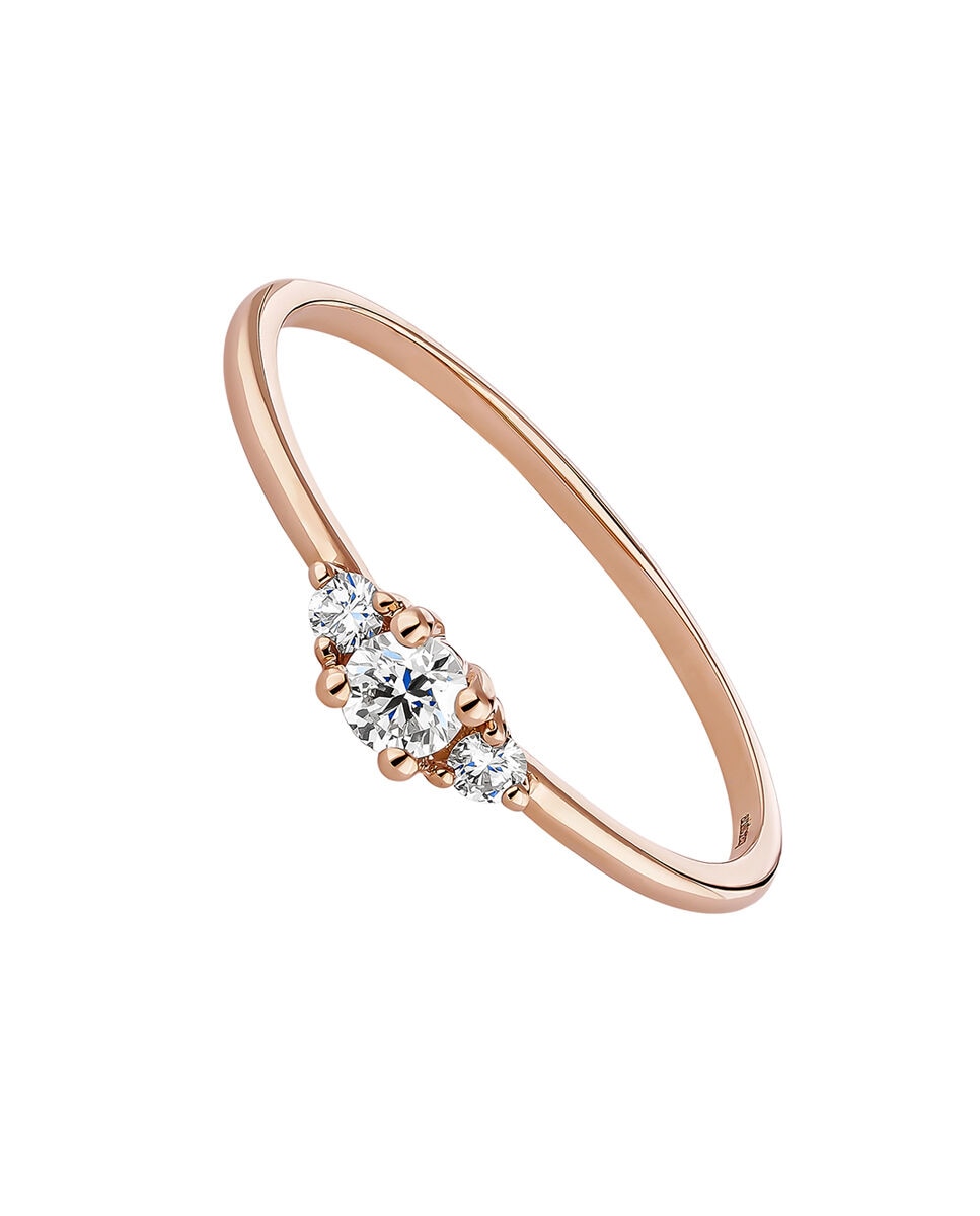 Anillo Dylon tresillo de oro rosa de 18kt con diamantes Blanco Aristocrazy Blanco-1