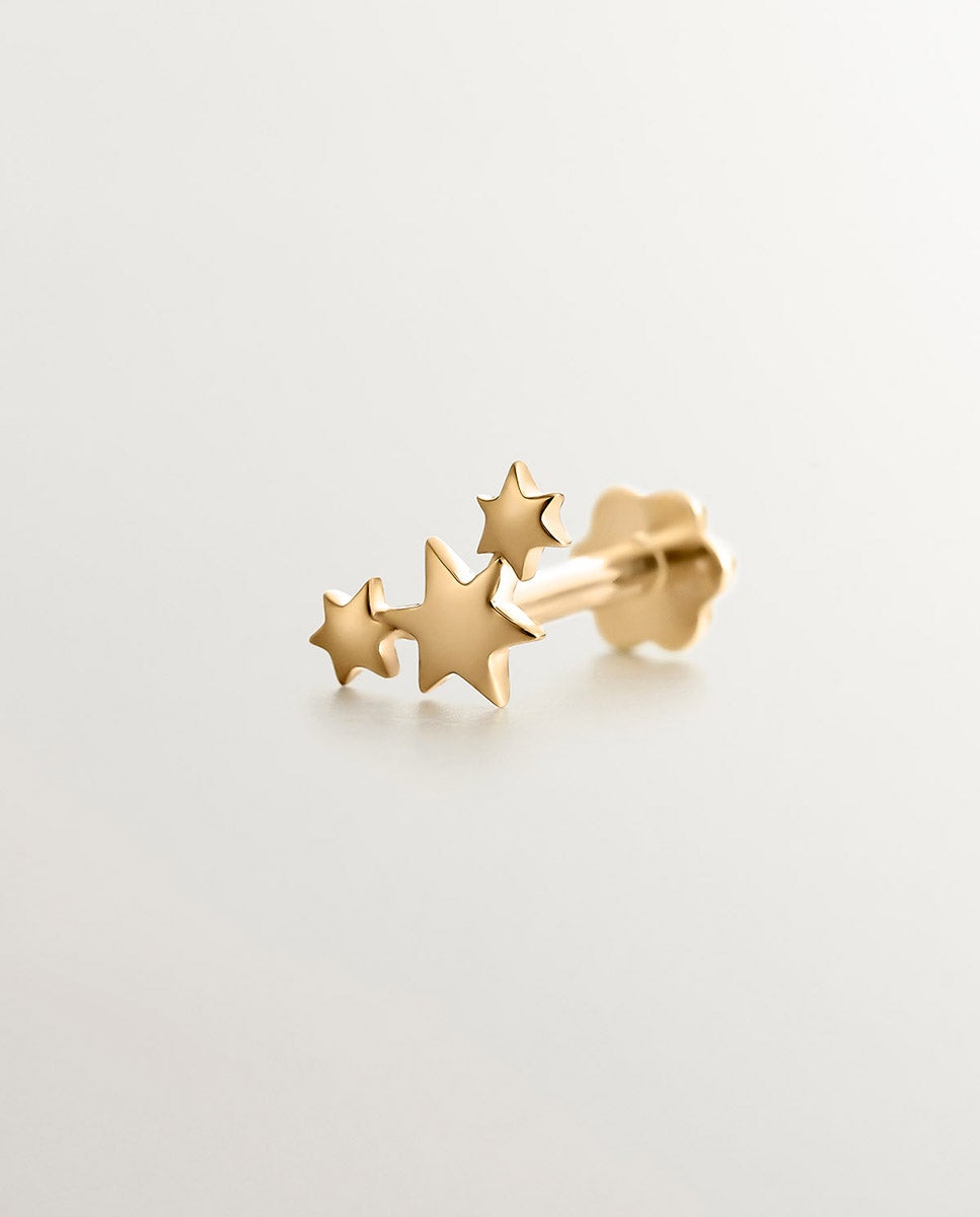 Pendiente individual de oro amarillo de 9k con estrellas - Aristocrazy - Dorado Dorado-3