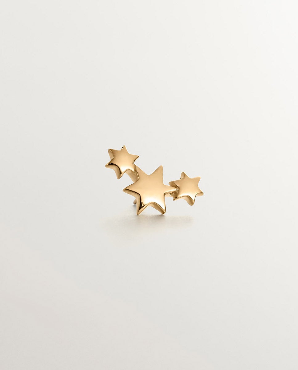 Pendiente individual de oro amarillo de 9k con estrellas - Aristocrazy - Dorado Dorado-5