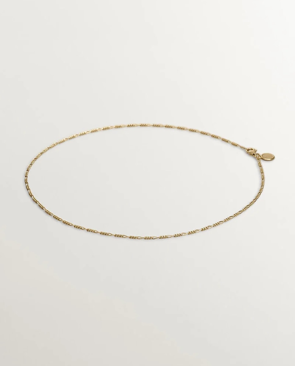Imagen 0 de Cadena de plata 925 bañada en oro amarillo de 18k con eslabones fígaro Oro