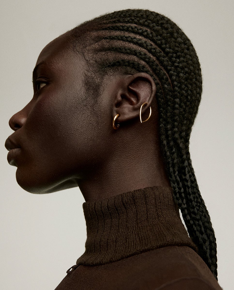 Pendientes de aro grandes de plata 925 bañada en oro amarillo de 18k con forma de gota - Aristocrazy - Oro Oro-6