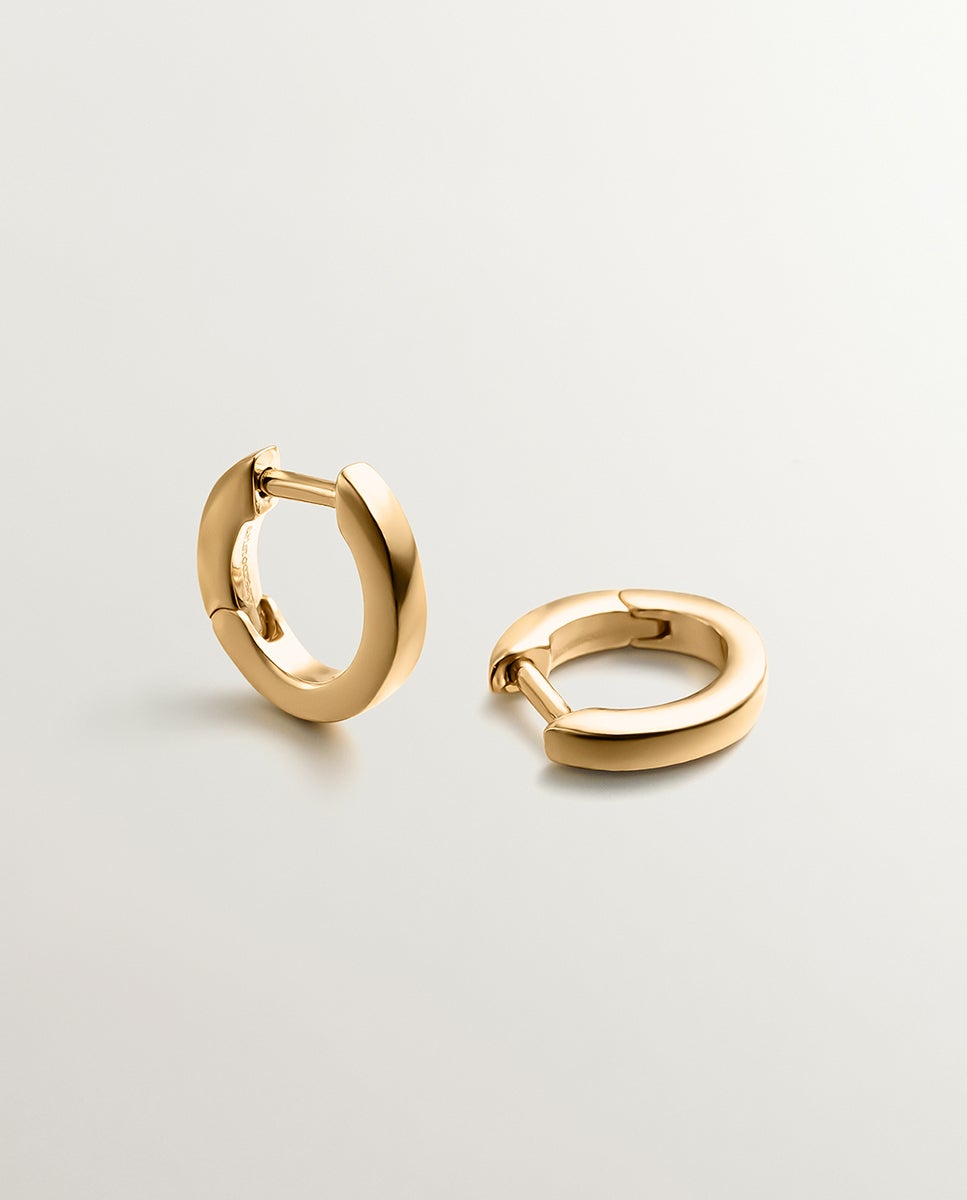 Pendientes de aro pequeños de plata 925 bañada en amarillo de 18k - Aristocrazy - Oro Oro-3