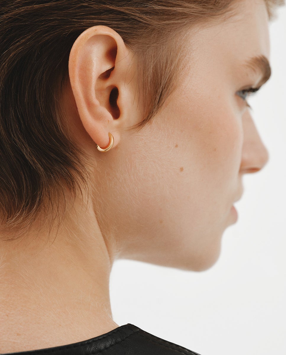 Pendientes de aro pequeños de plata 925 bañada en amarillo de 18k - Aristocrazy - Oro Oro-4