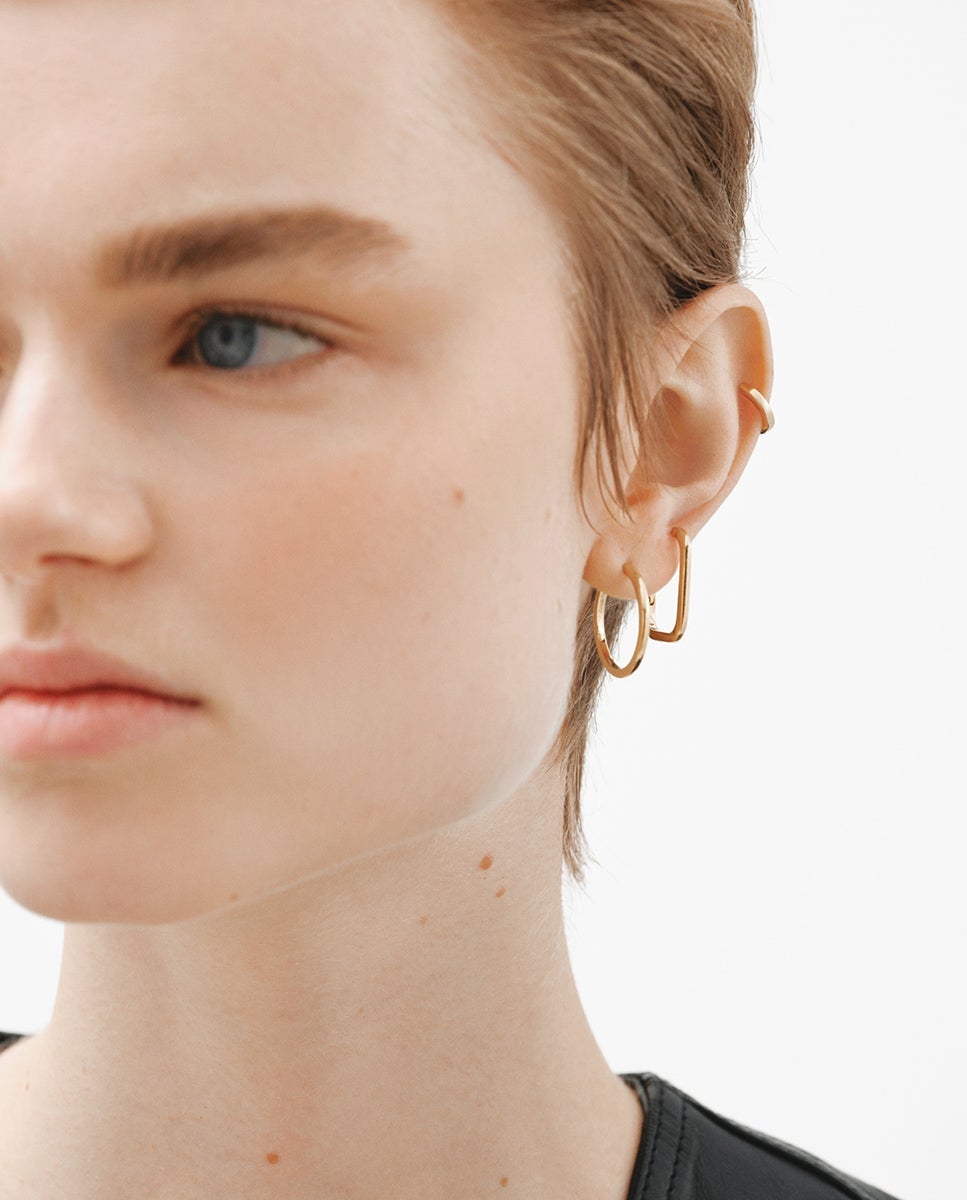 Pendientes de aro pequeños de plata 925 bañada en amarillo de 18k - Aristocrazy - Oro Oro-6