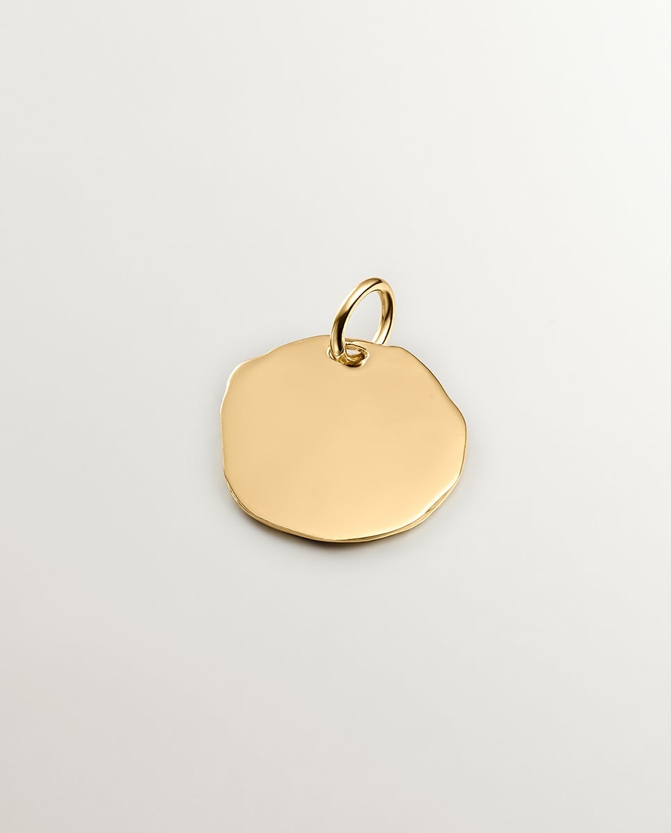 Charm artesanal de plata 925 bañada en oro amarillo de 18k con inicial f - Aristocrazy - Dorado Dorado-2