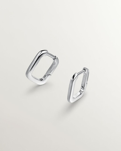 Imagen 0 de Pendientes de aro cuadrados de plata 925