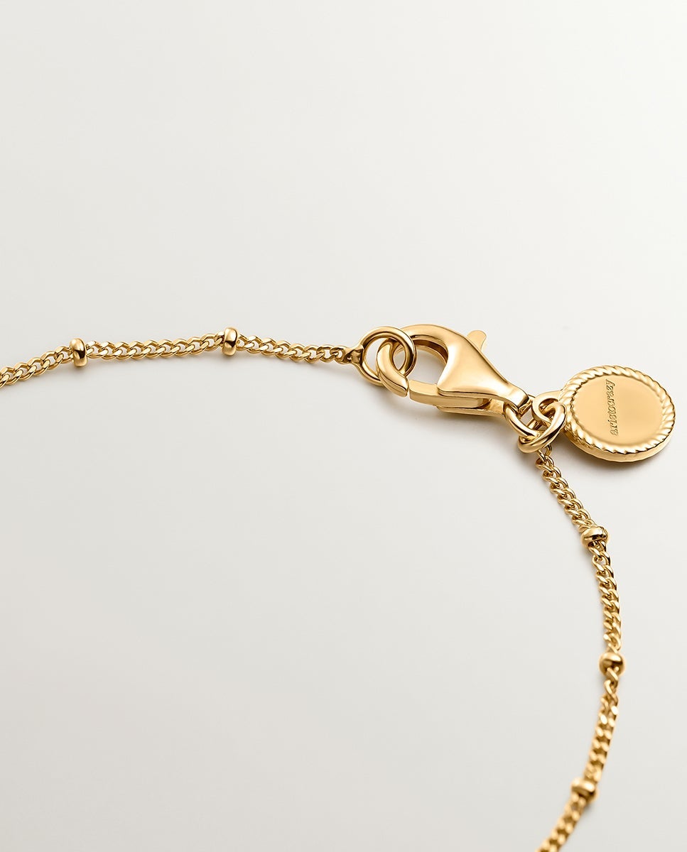 Pulsera de cadena de plata 925 bañada en oro amarillo de 18k con lunas y estrellas - Aristocrazy - Dorado Dorado-6