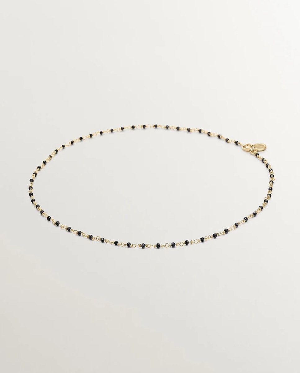 Cadena de plata 925 bañada en oro amarillo 18k con espinelas negras - Aristocrazy - Negro Negro-1