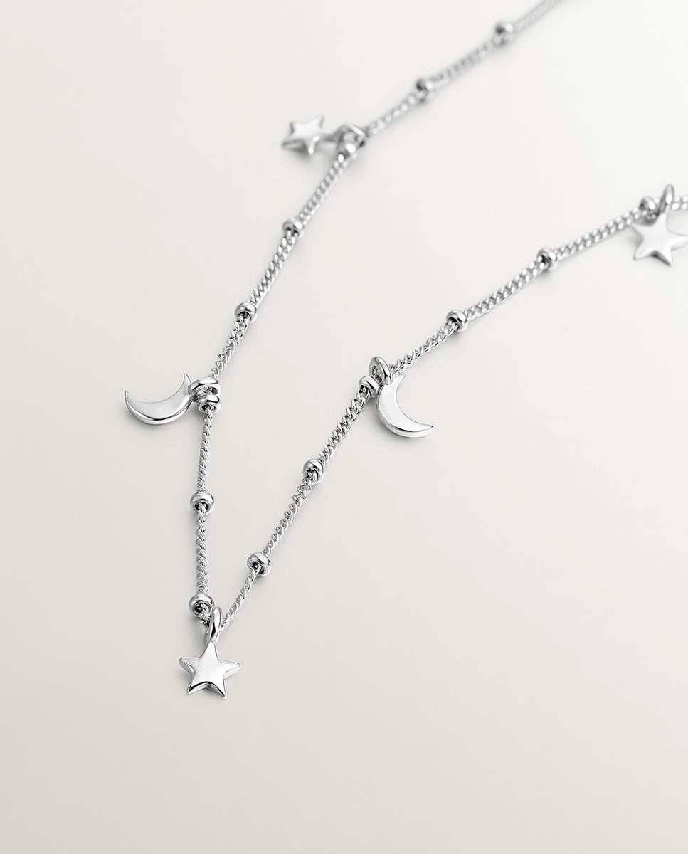 Cadena con colgante de 925 con estrellas y lunas - Aristocrazy - Plata Plata-5