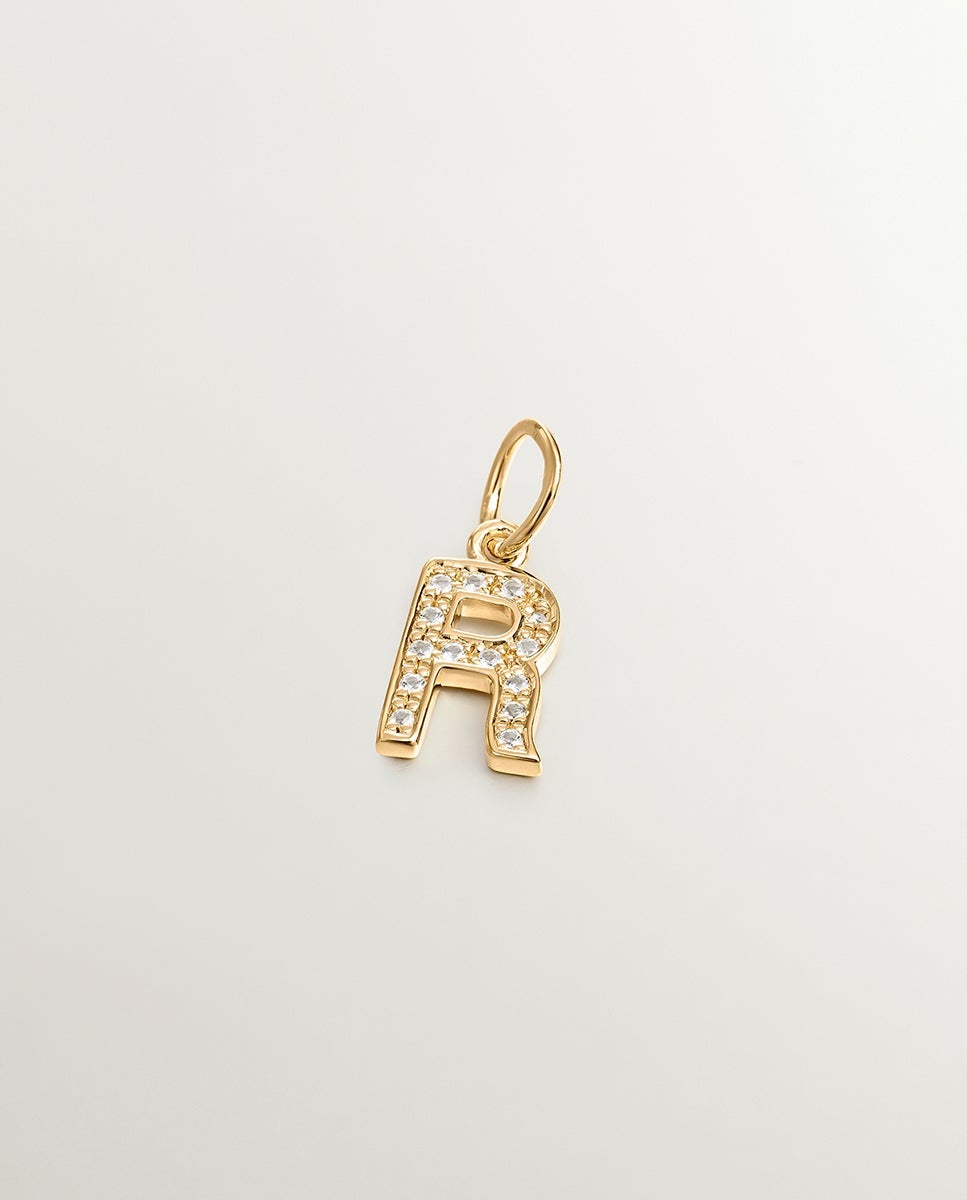 Cadena con colgante de plata 925 bañada en oro amarillo de 18k con cruz pequeña y espinelas - Aristocrazy - Blanco Blanco-1