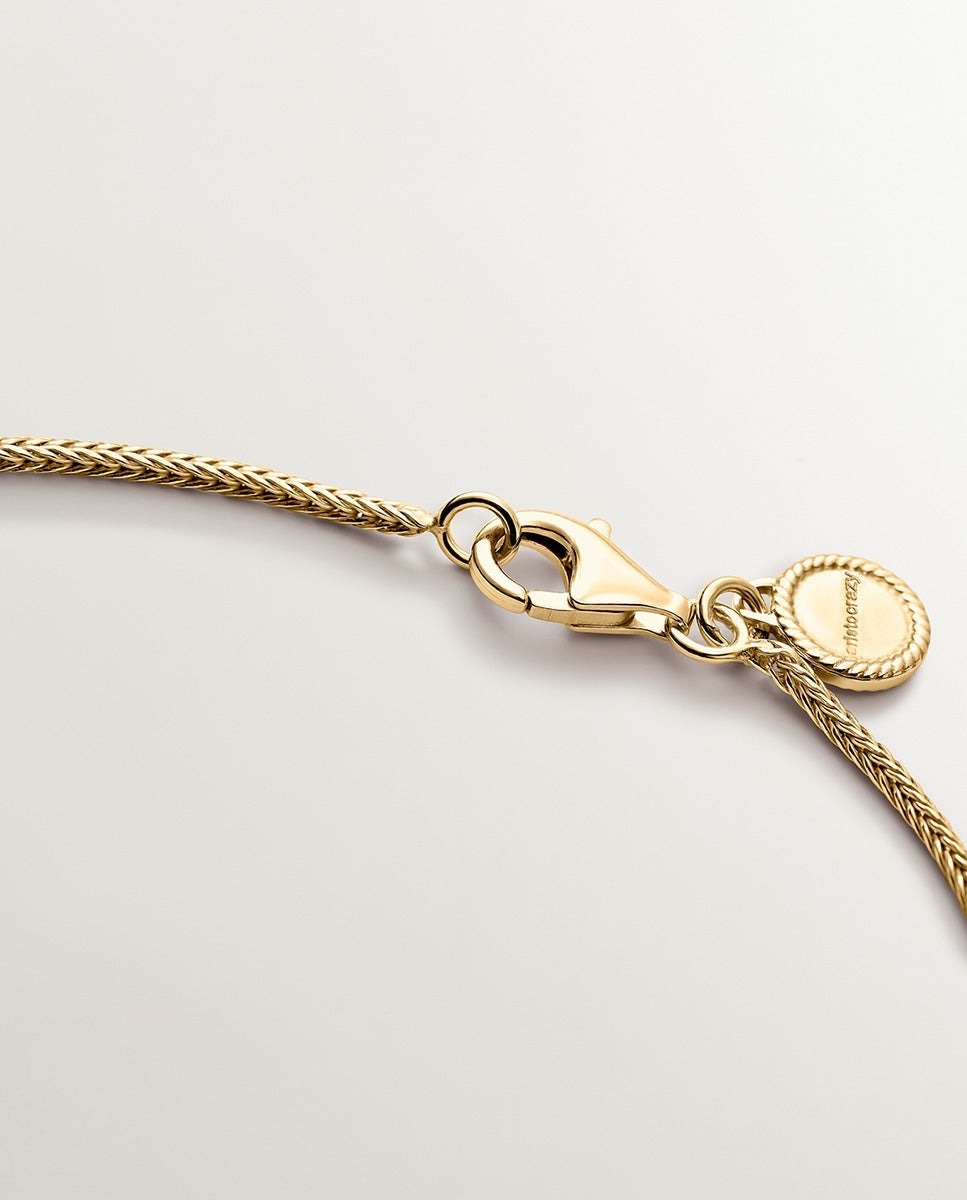 Cadena con colgante ovalado de plata 925 bañada en oro amarillo de 18k con relieve - Dorado Dorado-7