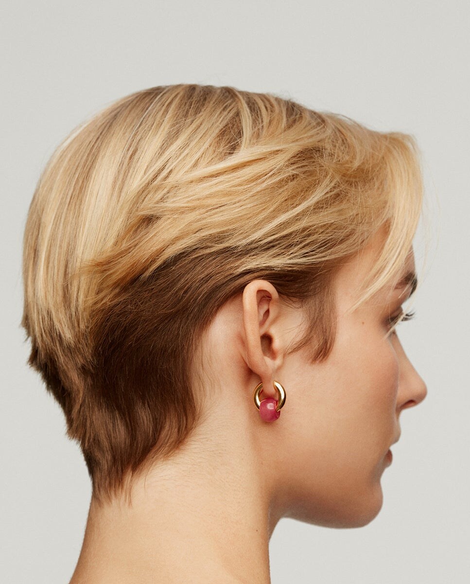 Un Par De Bonitos Pendientes Colgantes Con Gancho De Palanca Hechos A Mano Con Cuentas De Jade Rojo. - España