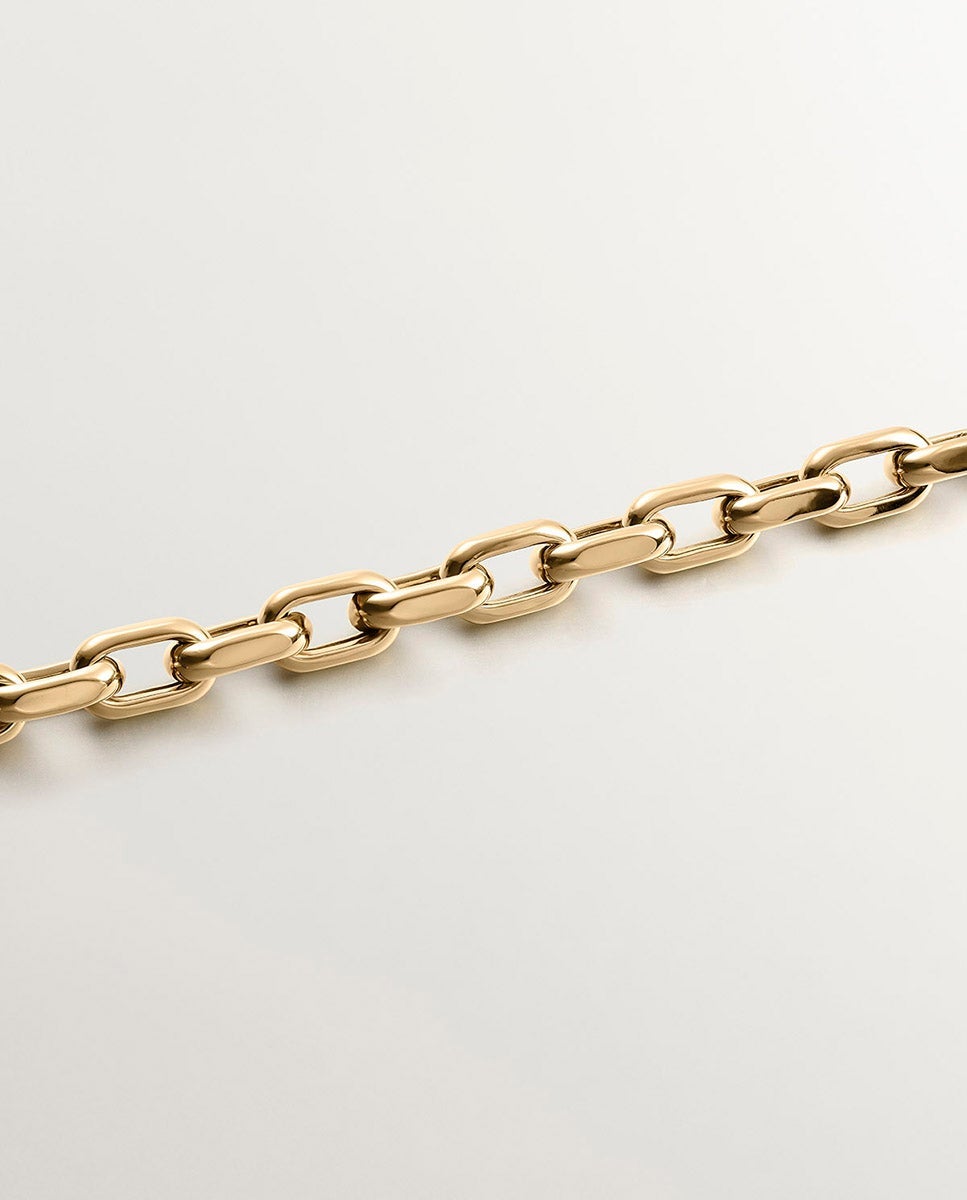 Pulsera de eslabones forza de plata 925 bañada en oro amarillo de 18k - Aristocrazy - Dorado Dorado-3