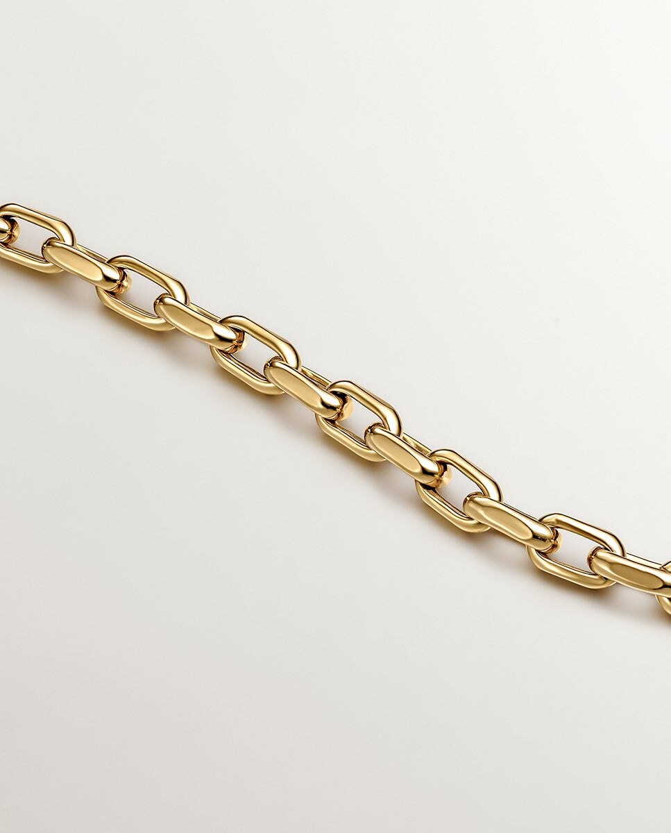 Collar de eslabones forza 45 cm de plata 925 bañada en amarillo de 18k - Aristocrazy - Oro Oro-3
