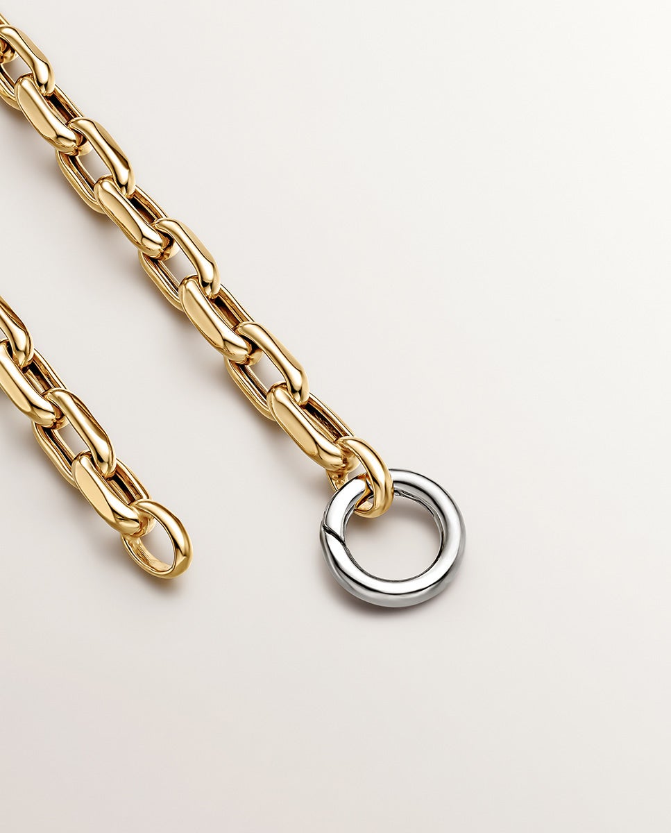 Collar de eslabones forza 45 cm de plata 925 bañada en amarillo de 18k - Aristocrazy - Oro Oro-5
