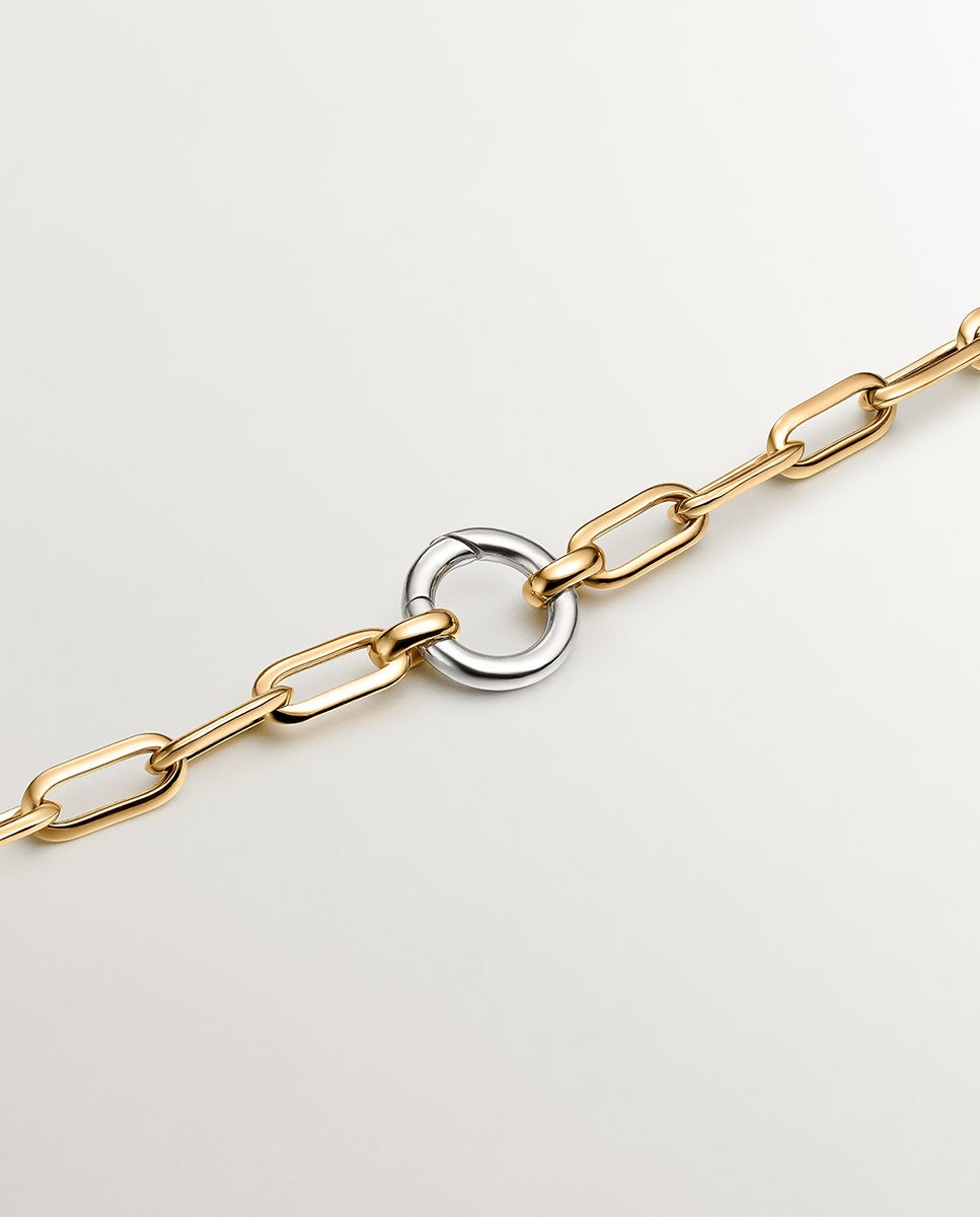 Collar de eslabones rectangulares 45 cm de plata 925 bañada en amarillo de 18k - Aristocrazy - Oro Oro-5