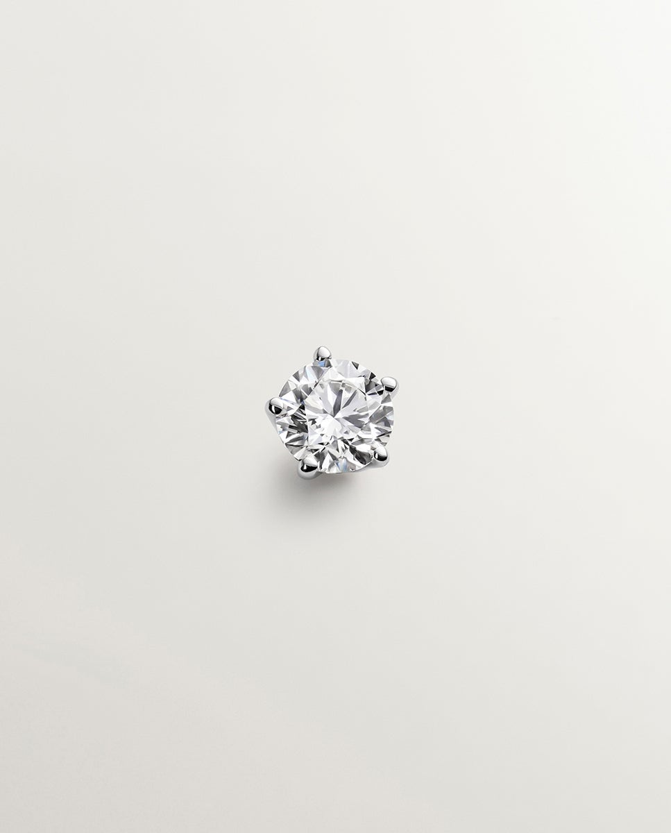 Imagen 1 de Pendiente individual solitario de oro blanco de 18k con diamante 0,20 cts - Aristocrazy - Plata Plata