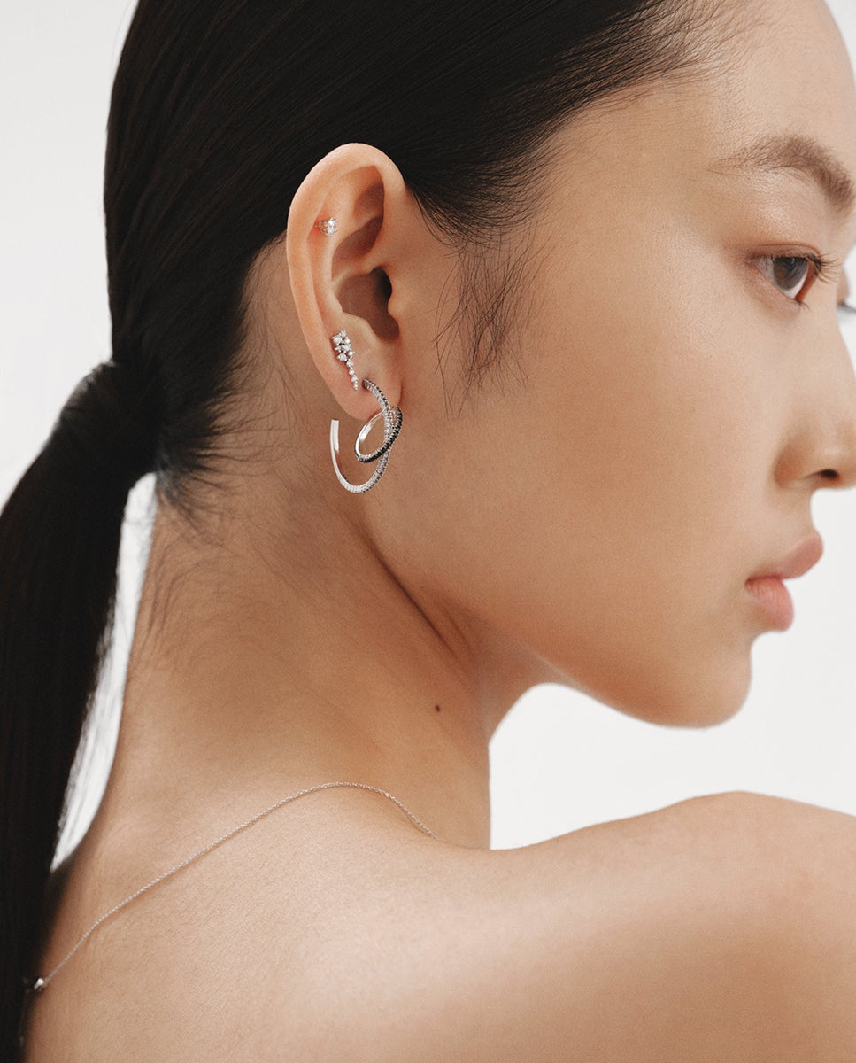 Imagen 6 de Pendiente individual solitario de oro blanco de 18k con diamante 0,20 cts - Aristocrazy - Plata Plata