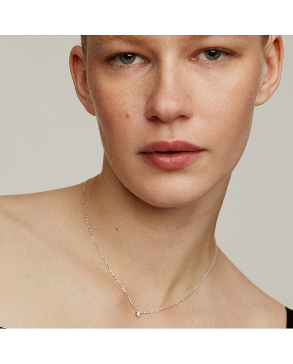 Colgante solitario de oro de 18k con diamante de 0,15cts - Aristocrazy - Blanco Blanco-2