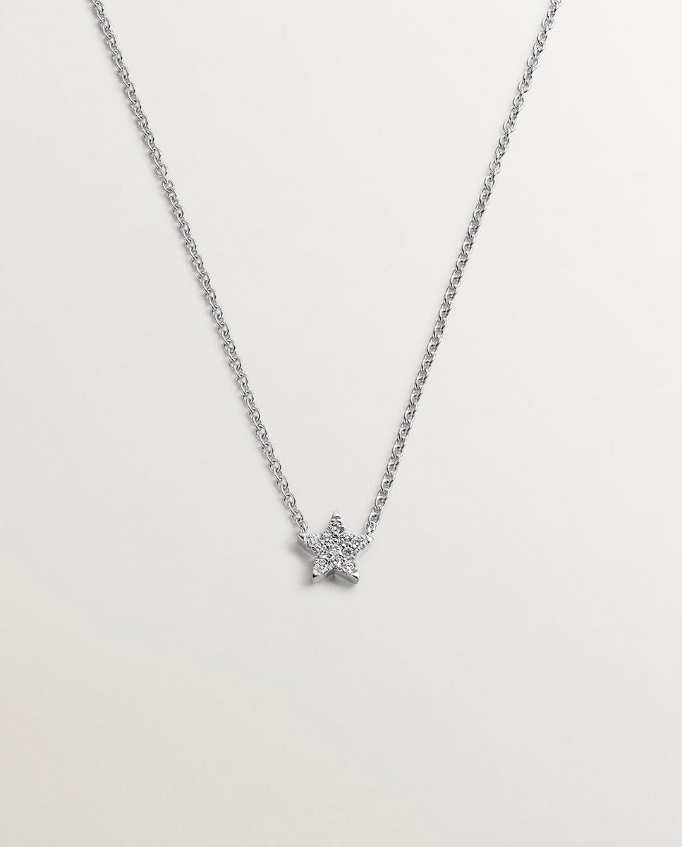 Imagen 1 de Colgante de oro blanco de 18k con estrella de diamantes - Aristocrazy - Plata Plata