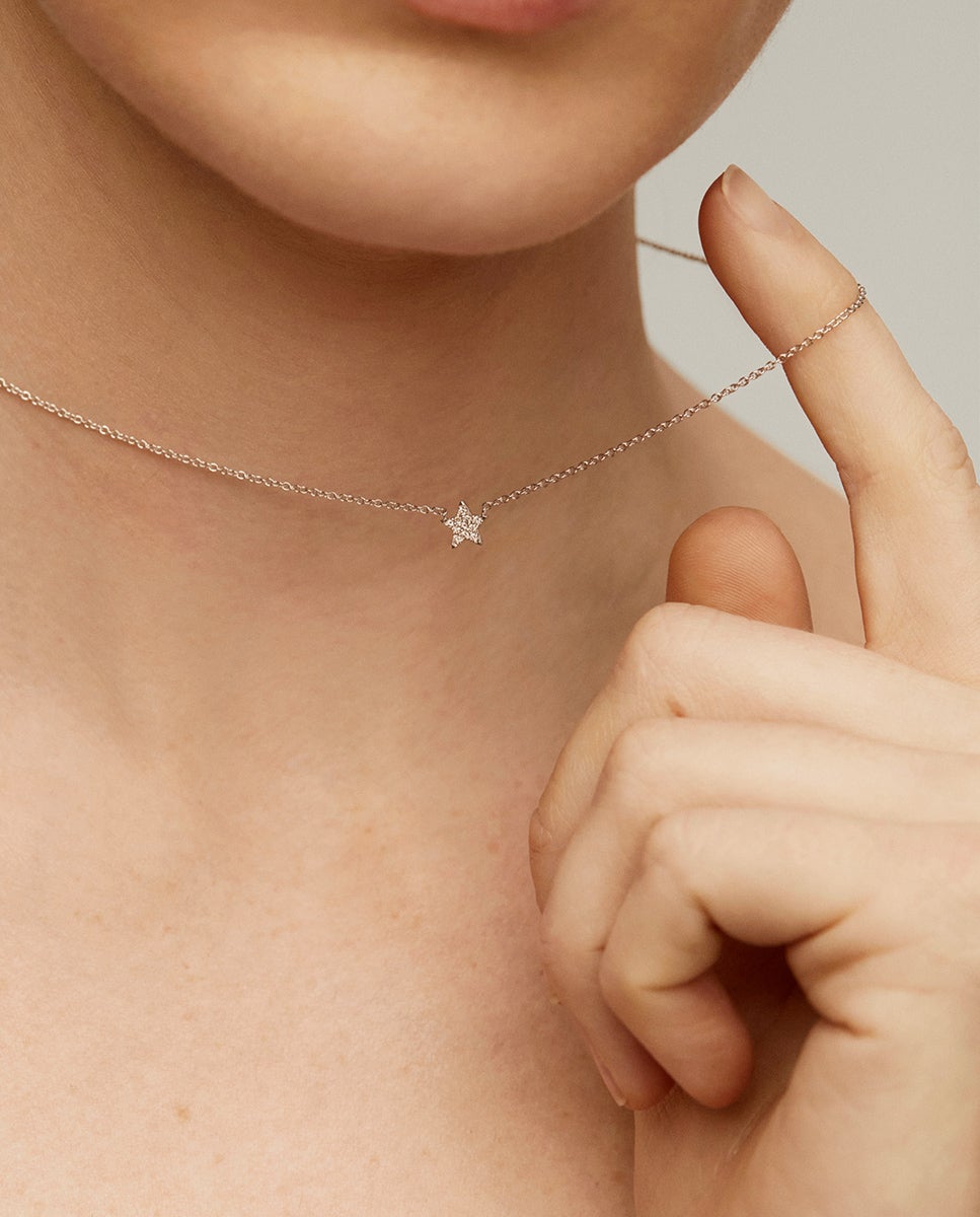 Imagen 2 de Colgante de oro blanco de 18k con estrella de diamantes - Aristocrazy - Plata Plata