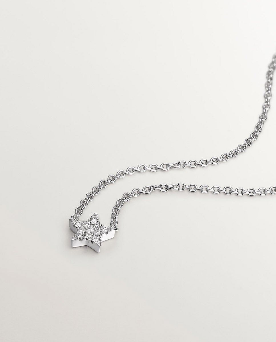 Imagen 3 de Colgante de oro blanco de 18k con estrella de diamantes - Aristocrazy - Plata Plata