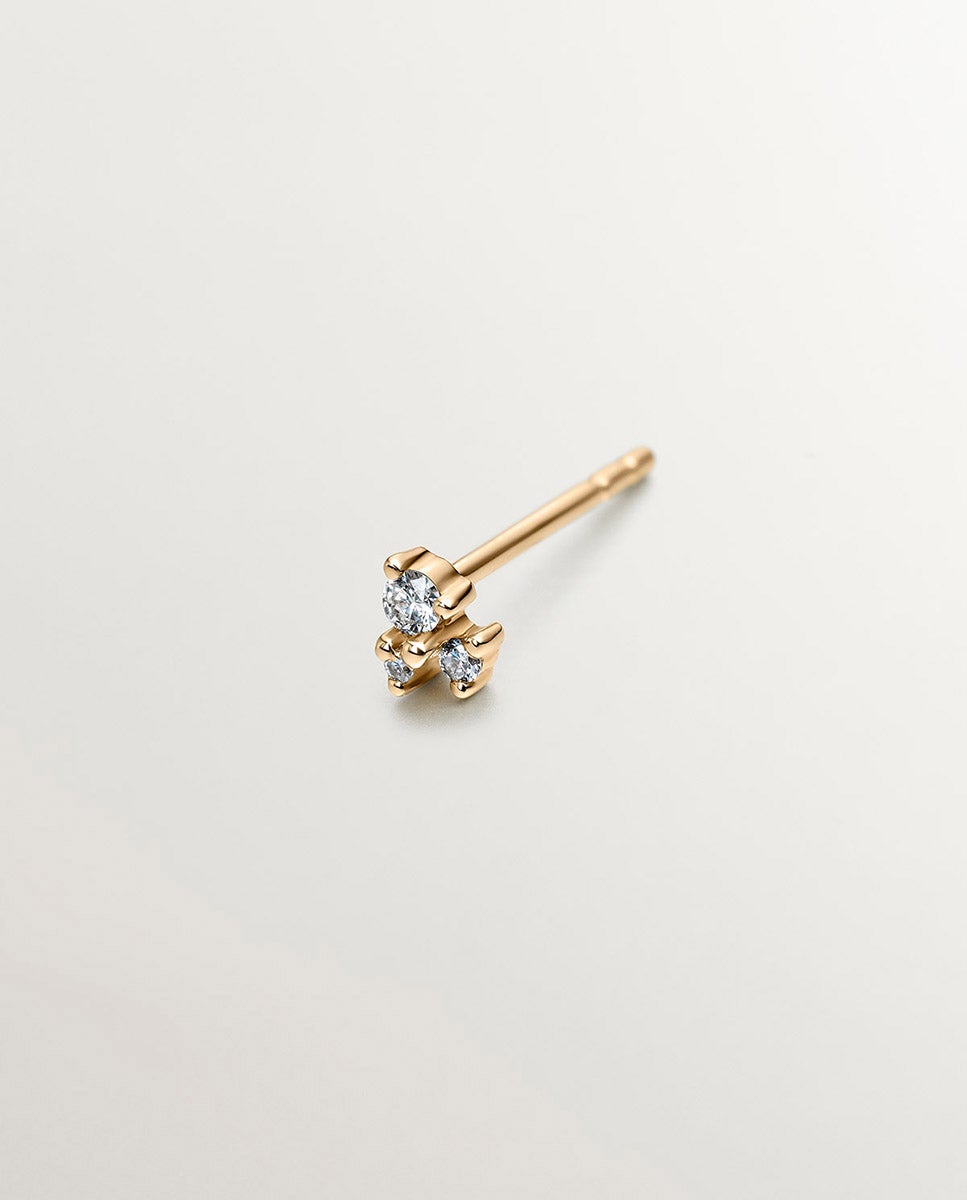 Imagen 2 de Pendiente individual de oro amarillo de 9k con diamantes - Aristocrazy - Dorado Dorado