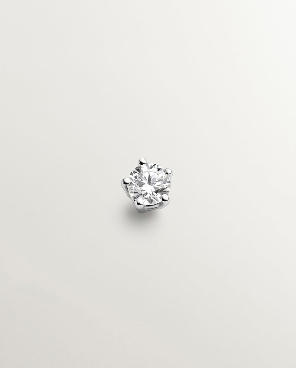 Pendiente individual de oro de 18k con diamantes - Aristocrazy - Blanco Blanco-1