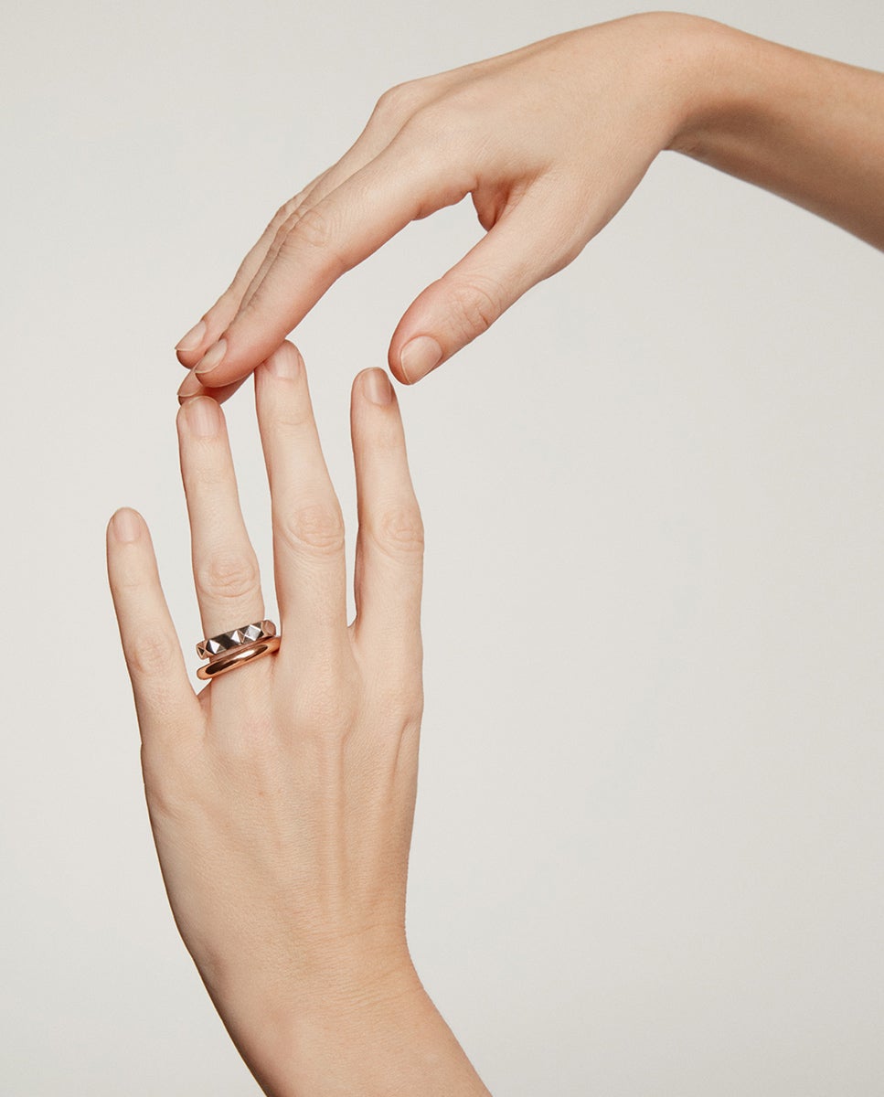 Imagen 4 de Anillo de plata 925 con acabado geométrico - Aristocrazy - Blanco Plata