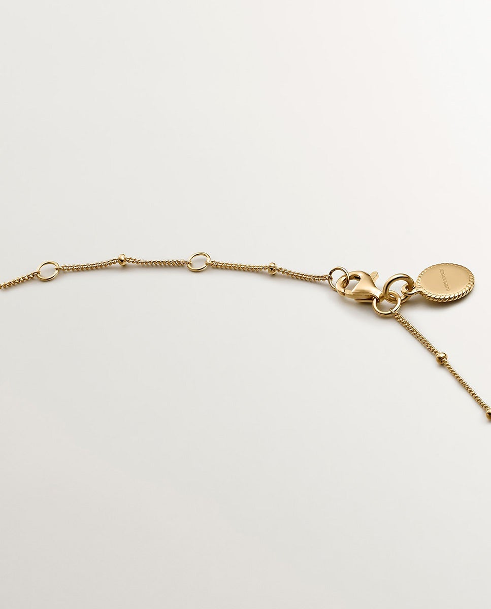 Cadena con colgante de plata 925 bañada en oro amarillo de 18k con luna y topacios blancos - Aristocrazy - Blanco Blanco-7