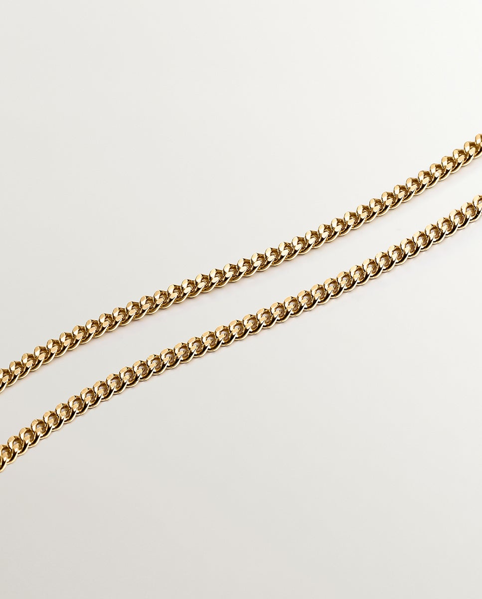 Colar de Prata Banhada em Ouro de 18K com Ónix Preto Preto-5