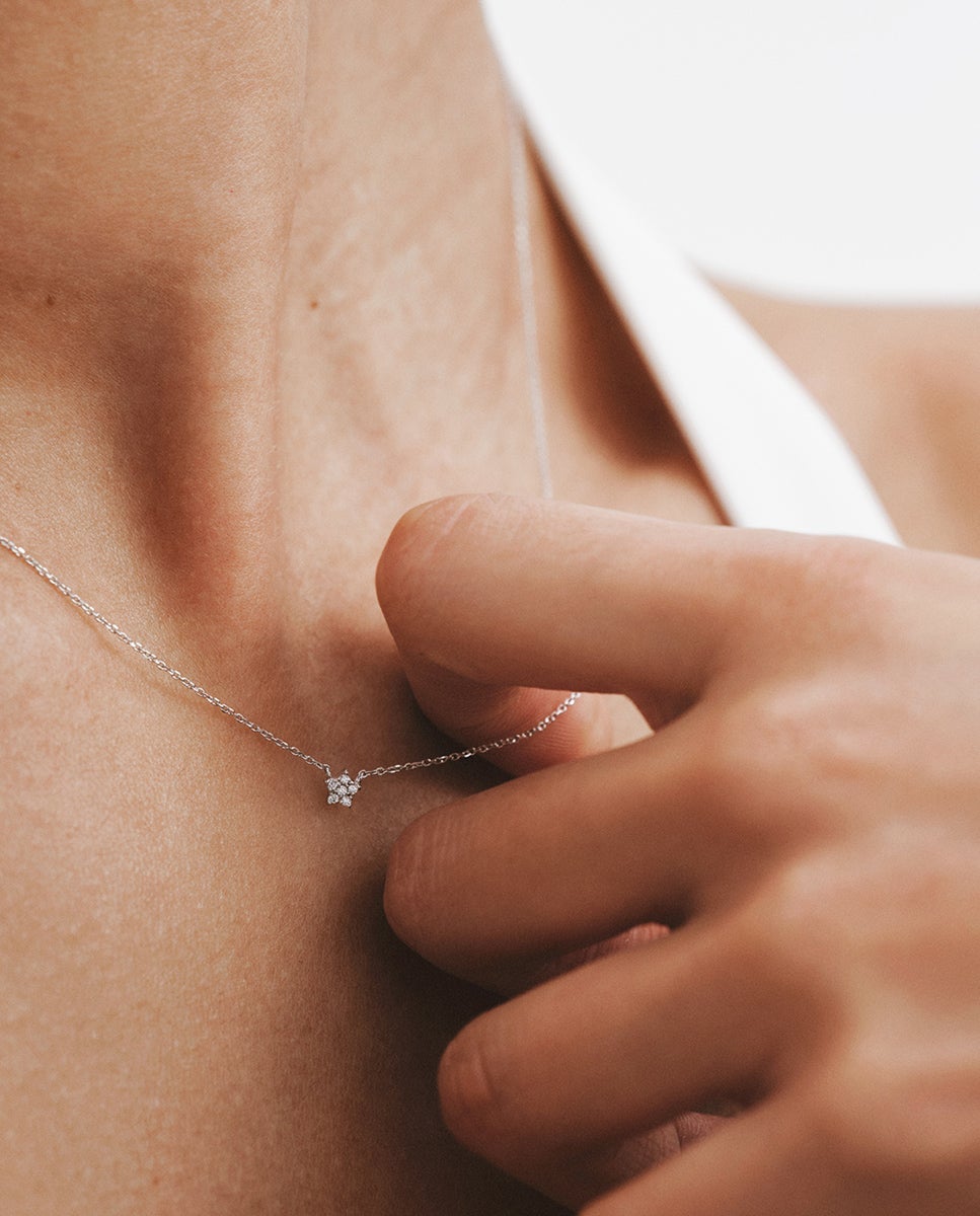 Imagen 1 de Colgante de oro blanco de 18k con estrella de diamantes - Aristocrazy - Plata Plata
