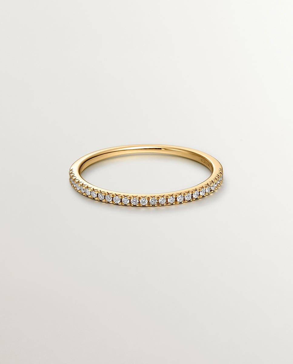 Anillo de oro amarillo de 18k con diamantes en talla brillante - Aristocrazy - Blanco Blanco-3