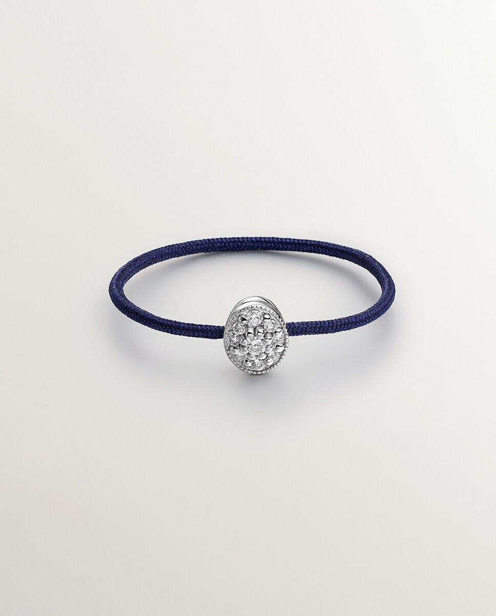 Imagen 3 de Anillo de hilo y oro blanco de 18k con diamantes - Blanco Blanco