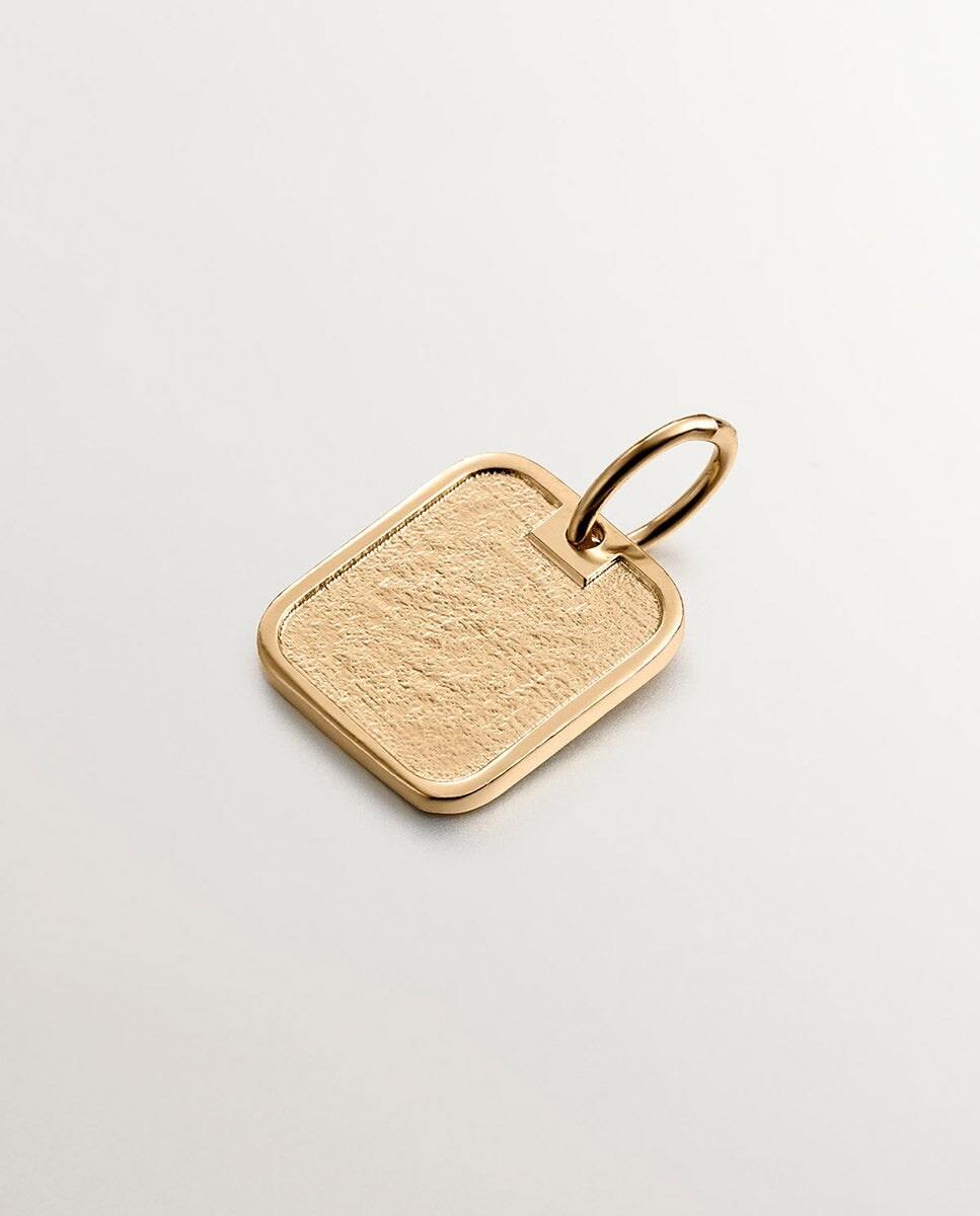 Charm de plata bañada en oro de 18K con número 10 Oro-3