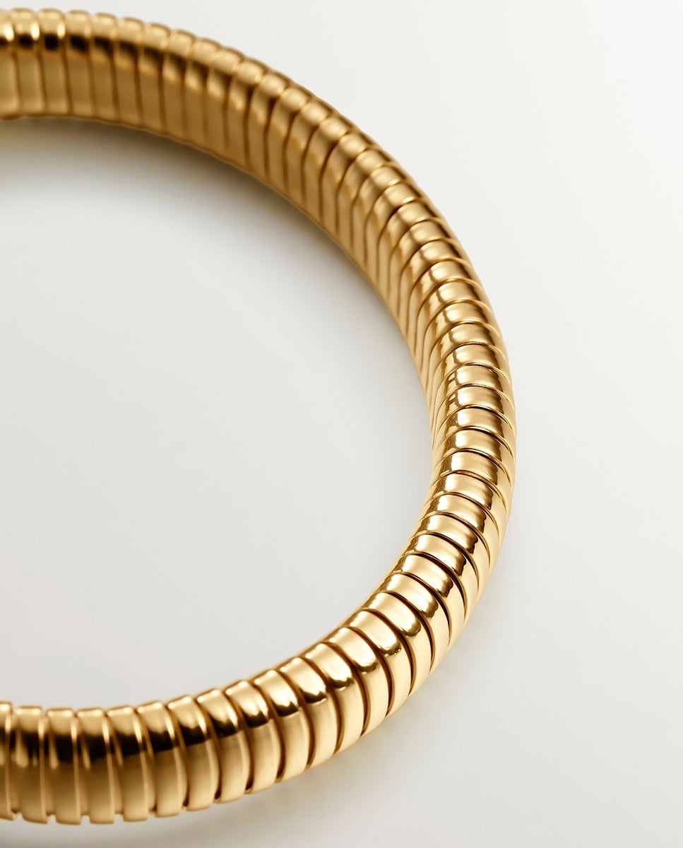 Pulsera tubogas de plata 925 bañada en oro amarillo de 18k - Oro Oro-7