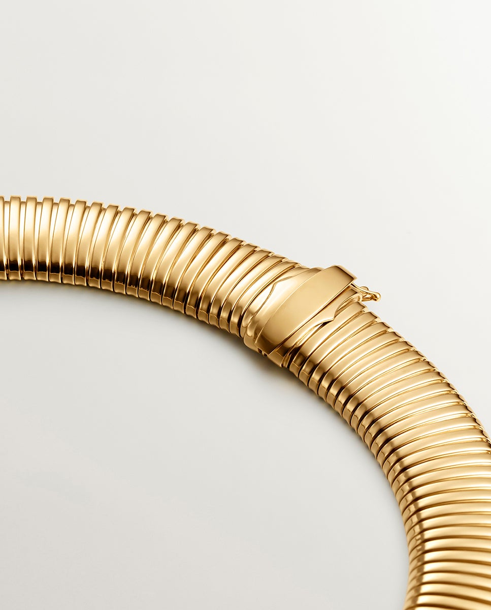 Collar tubogas xl de plata 925 bañada en amarillo de 18k - Aristocrazy - Oro Oro-5