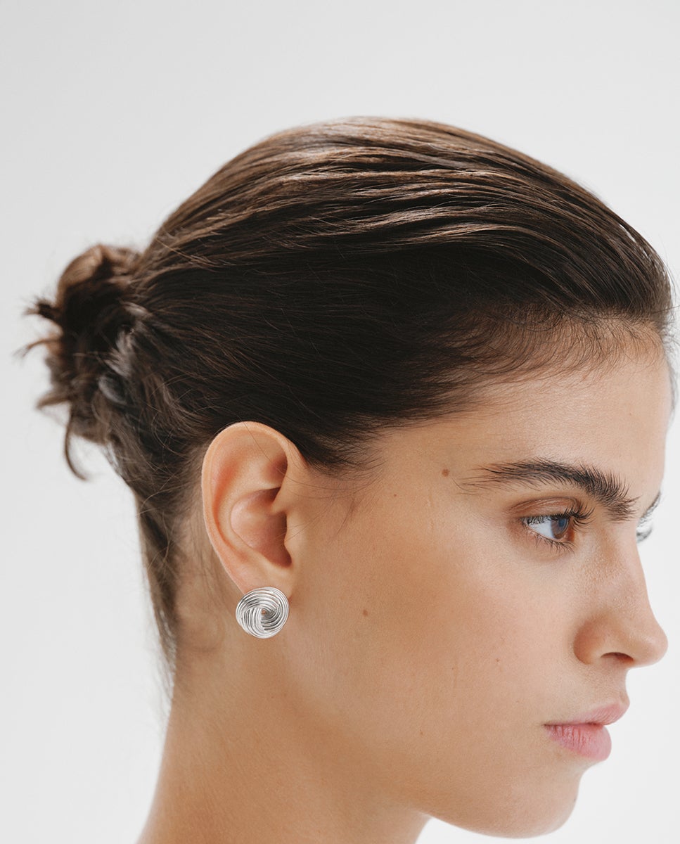 Pendientes de 925 rodiada con textura gallonada - Aristocrazy - Plata Plata-2