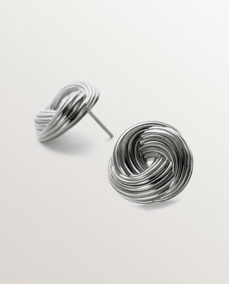Pendientes de 925 rodiada con textura gallonada - Aristocrazy - Plata Plata-3