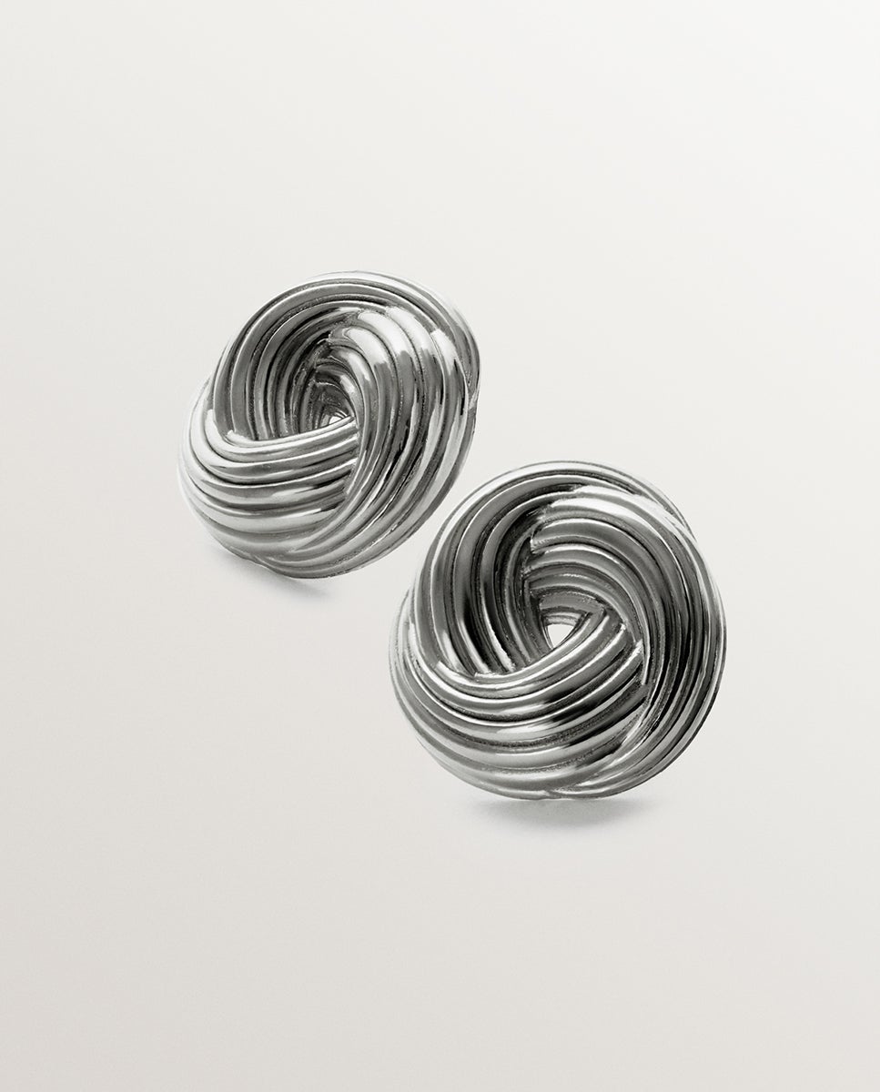 Pendientes de 925 rodiada con textura gallonada - Aristocrazy - Plata Plata-5