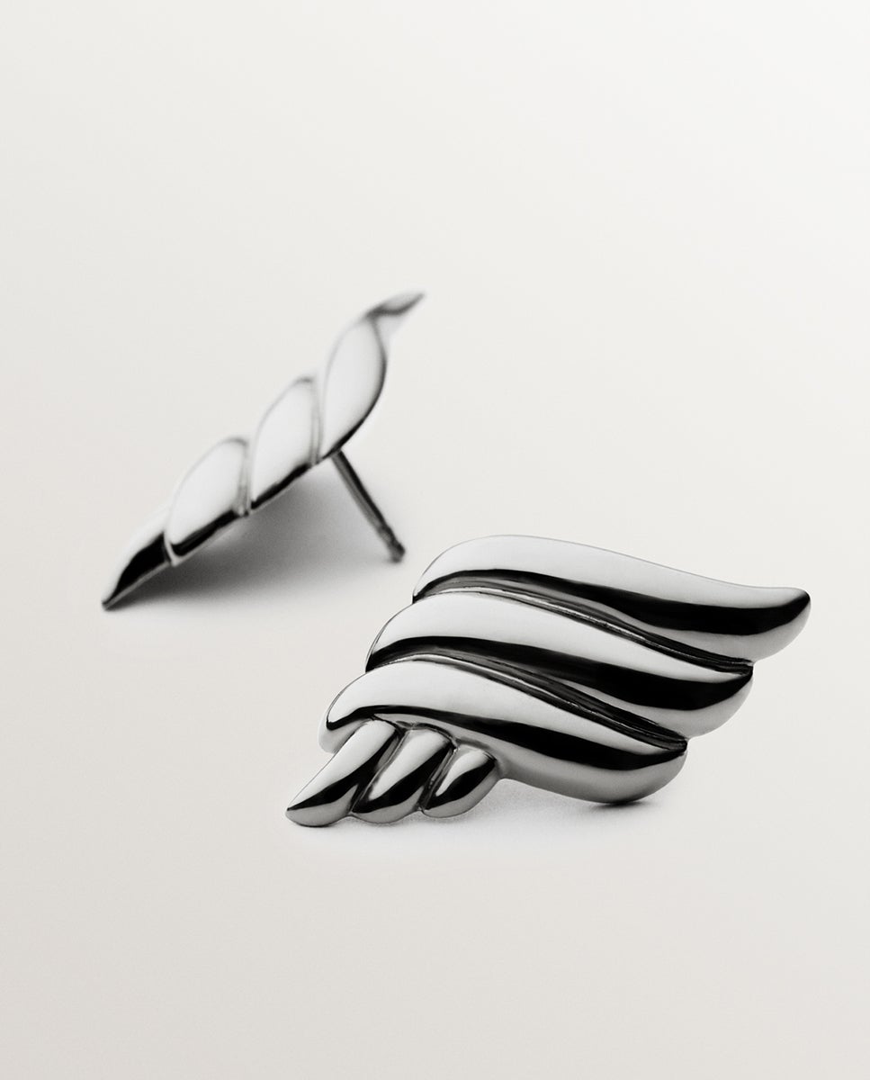 Pendientes de 925 rodiada con forma fluida - Aristocrazy - Plata Plata-2