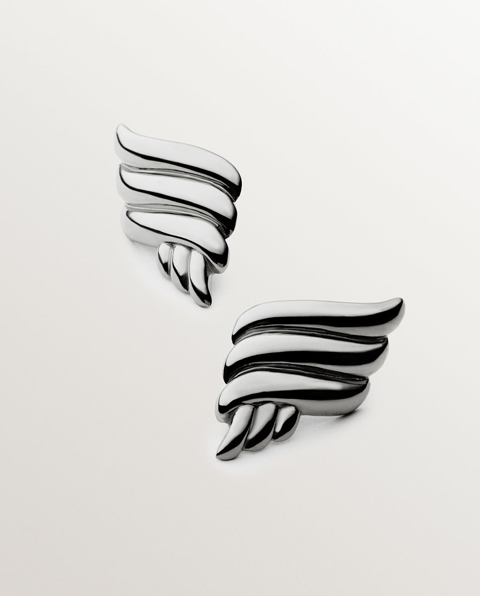 Pendientes de 925 rodiada con forma fluida - Aristocrazy - Plata Plata-3