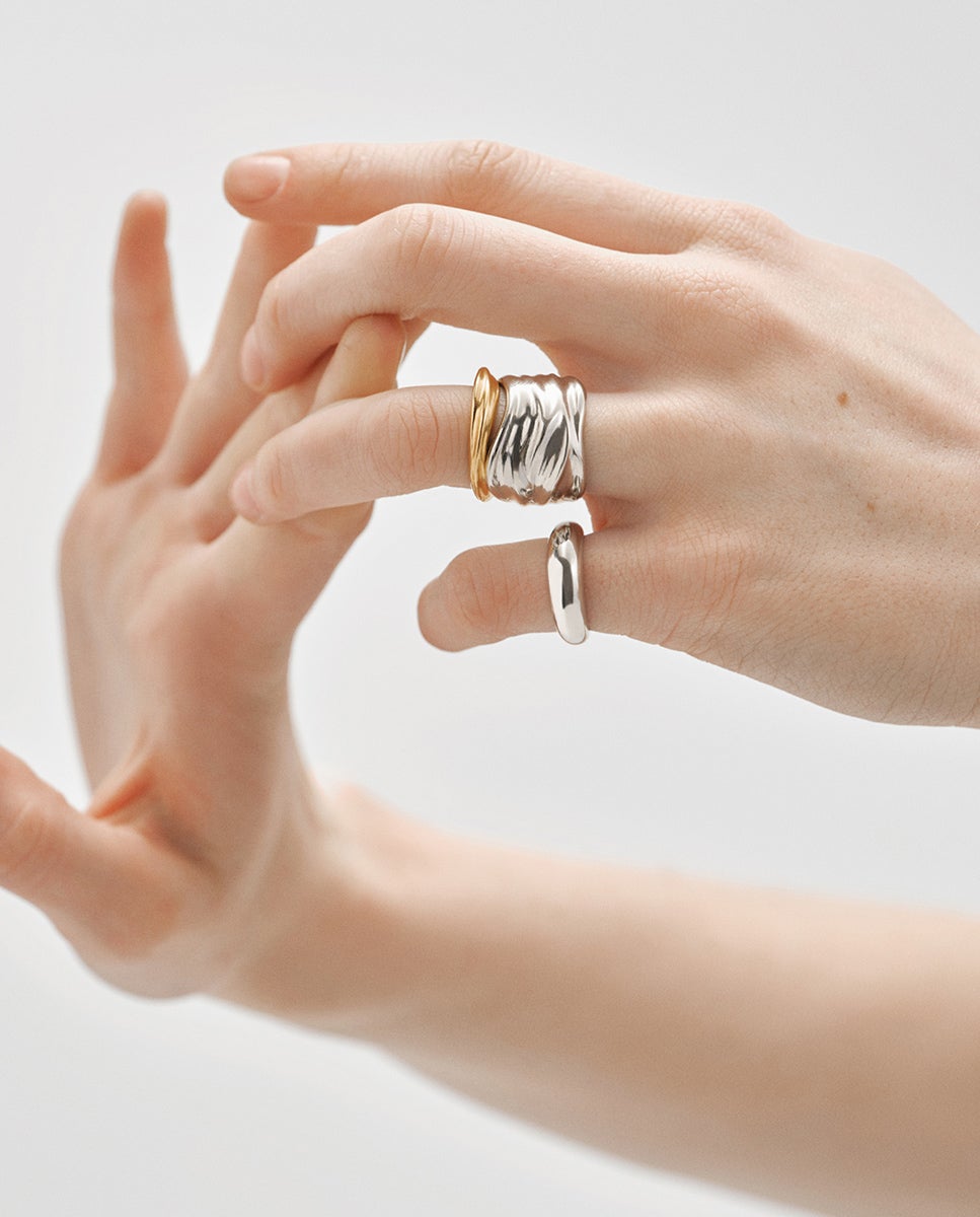 Anillo Ancho De Plata Para Mujer Con Flores De Plata 1000 Reciclada