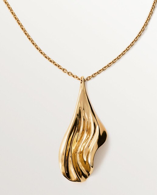 Imagen 0 de Colgante de plata 925 bañada en oro amarillo de 18K con textura