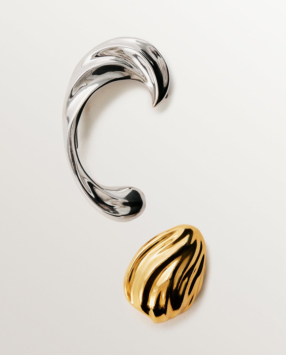 Pendiente earcuff de plata 925 con textura