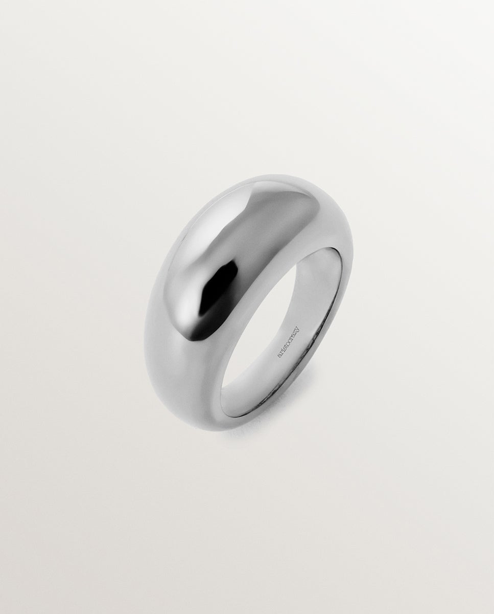 Anillo abombado de plata 925