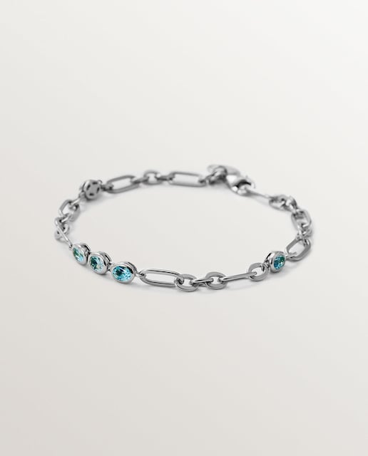 Imagen 0 de Pulsera de plata 925 con topacios azul sky