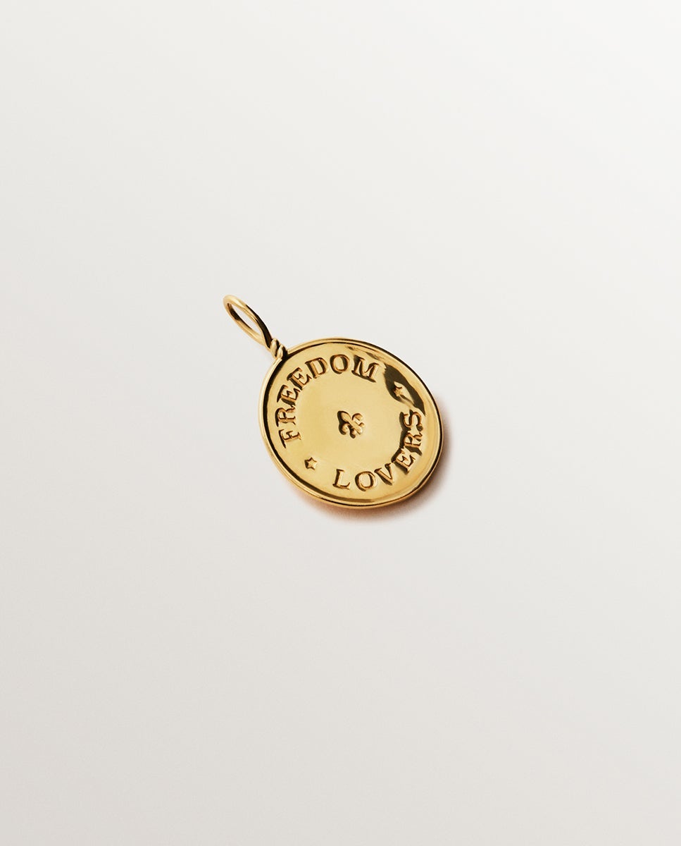 Charm de plata 925 bañada en amarillo de 18k con topacios blancos y motivo de pájaro - Aristocrazy - Oro Oro-3